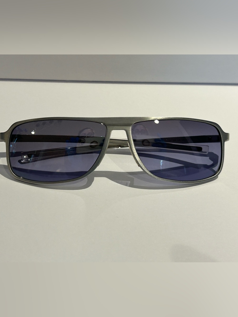 Dior Homme -Men's Rectangular Sunglasses in Aluminum Frame with Grey Blue Lenses